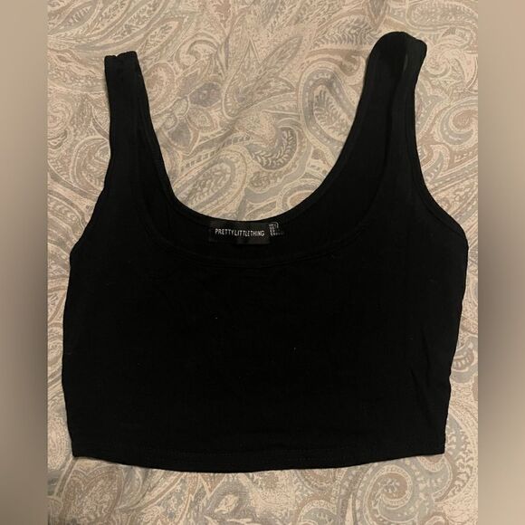 Black Cropped Tank Top - Picture 1 of 2